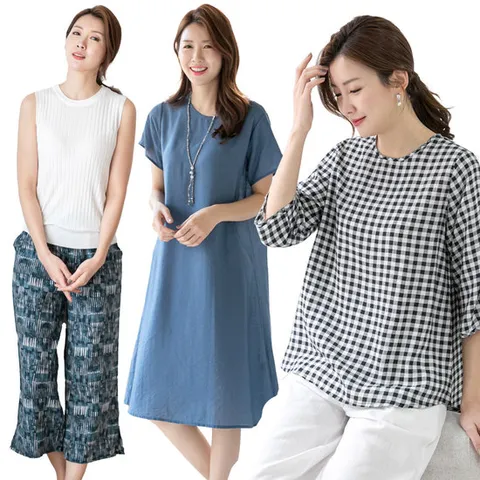 여성 여름 인견 모음 원피스 블라우스 와이드 팬츠 쿨 냉감 빅사