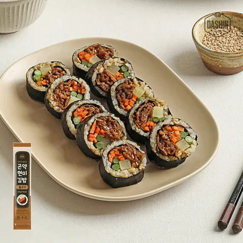 탄수화물 걱정없는 가벼운 곤약 현미김밥 불고기 김밥 5개