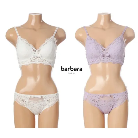 [ 롯데백화점 ][바바라(언더웨어)]펀칭 레이스 삼각 브라렛 망사타입 속옷세트ABR4418ABP4418