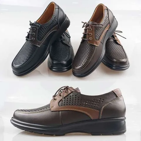 [중년의품격] 여름 중년 남성 통기성 천연 가죽 더비슈즈 구두