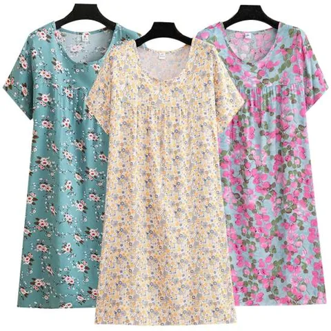 2장세트 제이케이 여름 아사면 반팔원피스 레이온 빅사이즈 원피스 여성 잠옷 홈웨어