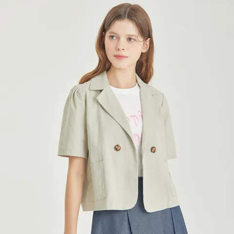 [ 롯데백화점 ][포커스]린넨더블여밈반팔자켓 BF3M1JK1241