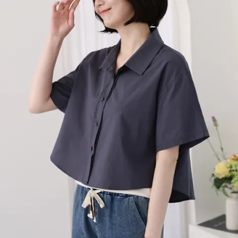 [웬디즈갤러리]썸머 크롭 언발 셔츠JSH104