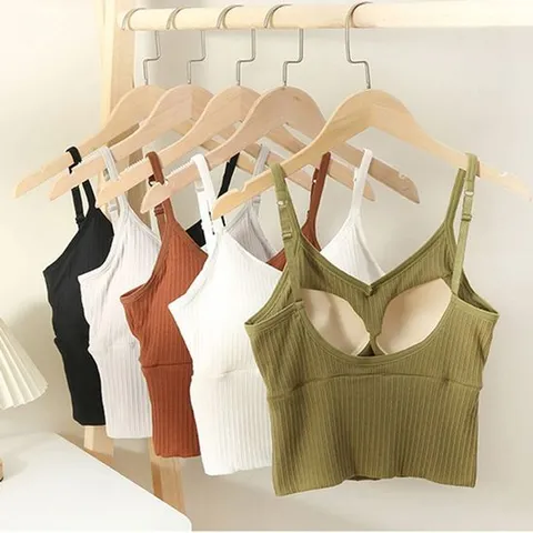 브라탑나시 여성 캡내장 끈나시 1P 크롭 브라탑 데일리 이너나시