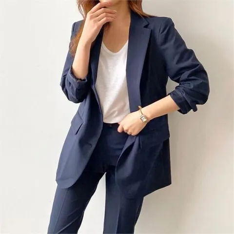 여성 자켓 일자 슬랙스 팬츠 정장 세트 셋업 슈트