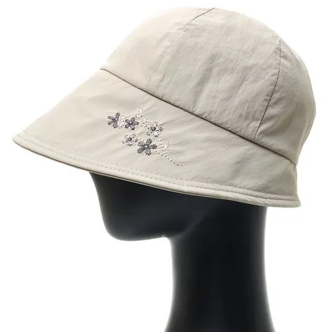 [플릭앤플록]UCU212.쿨나일론 자수 엄마모자 할머니모자 중년 여성 여름 외출 벙거지 모자 보넷