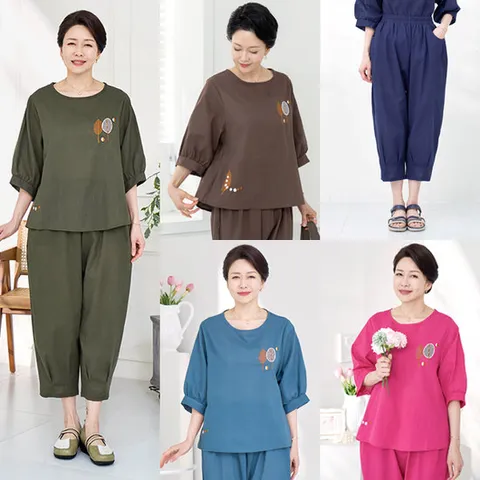 [엄마옷 로즈맘] 스위핑면마상하세트/엄마티셔츠 할머니티셔츠