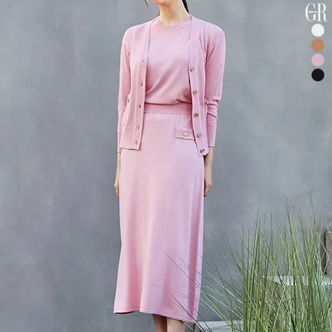 [루시앙]조르쥬 레쉬 썸머 펀칭 레그니트 셋업 3종 SET