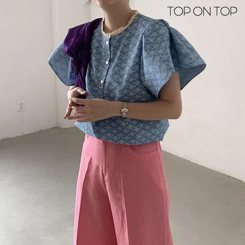 [탑온탑] 퍼틀 퍼프블라우스 TP23042002