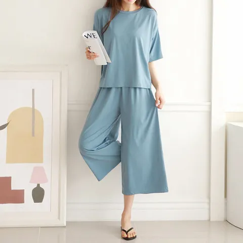 [비비드글램]워터 쿨 와이드 세트 9color 상하의set 루즈핏 데일