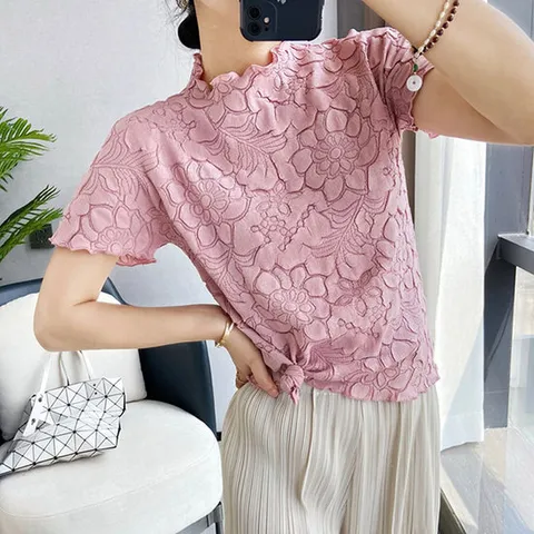 [플리츠무드] [PLEATS] 비앙 플리츠 반팔 블라우스