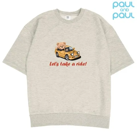 [폴앤폴][폴앤폴] take a ride 오버핏 반팔 맨투맨 남여공용