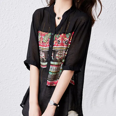 [클리어런스세일] 엘리펀트 타이풍 롱 블라우스 0F2CEB