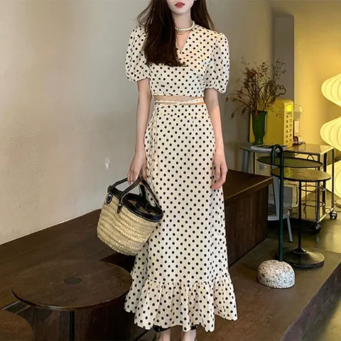 [아리엘스타일]폴카도트투피스