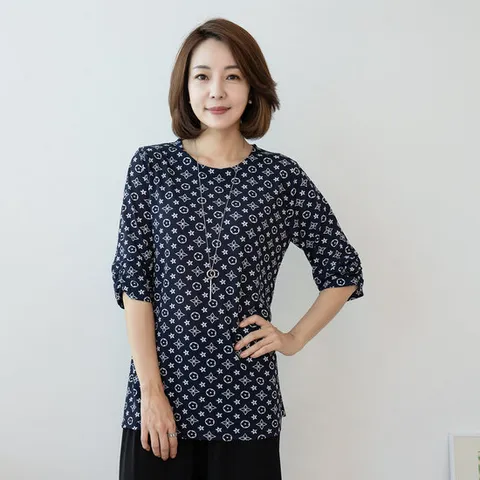 엄마옷 마담4060 다이아라운4006-드티셔츠-QATE30