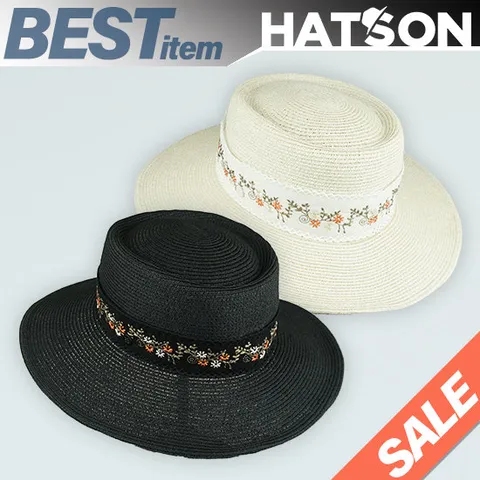 [ 현대백화점 ][햇츠온]브랜드 여름 여성 페도라 보터 햇 밀짚 모자 J2SB211 AD