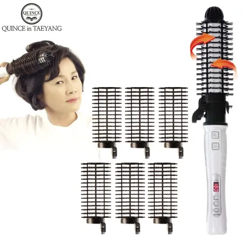 퀸스IN태양 오토롤링 브러쉬고데기 시즌1+헤어롤6개 자동회전 뽕뿌리볼륨 볼륨웨이브 해외겸용