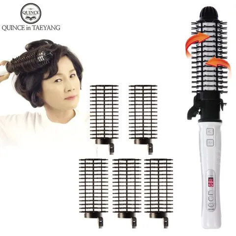 퀸스IN태양 오토롤링 브러쉬고데기 시즌1+헤어롤5개 자동회전 뽕뿌리볼륨 볼륨웨이브 해외겸용