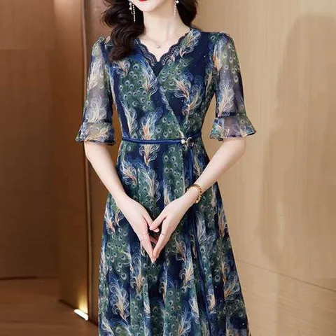 커런트[1871]-소매 쉬폰 원피스