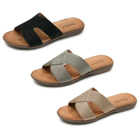 [ 현대백화점 ]베어파우 여성 슬리퍼 3종 택1 RAMONA K2259PB-W 캐쥬얼 데일리 여름 슬리퍼 신발 샌들