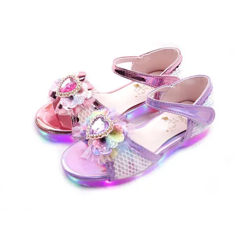 풋풋 여아 에어로 하트 LED 샌들 발광신발 라이팅슈즈