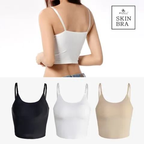 [그리니치]GW 실크레이온 끈조절 쿨 크롭탑 브라탑 캡나시 브라