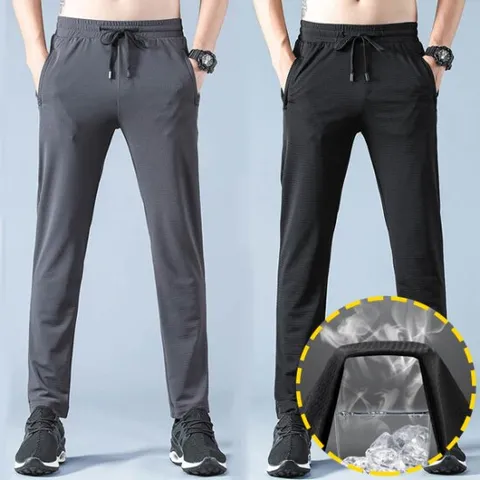 남성 아이스 트레이닝복 9부 여름 스판 등산바지 작업복 냉감 망