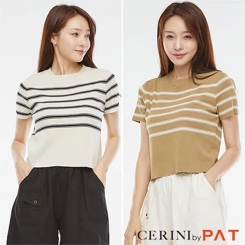 [젬마/Jem.A] 크롭니트티셔츠