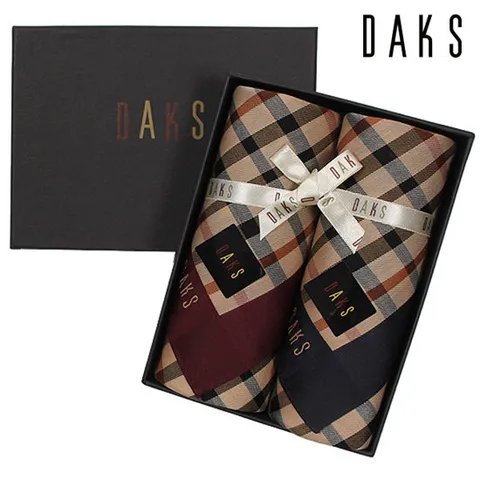 [ 롯데백화점 ][닥스(손수건)]남녀 손수건 2매세트 기본체크 2번