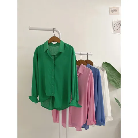 허니제이 / 투케 린넨 단추 여유핏 언발 롱 셔츠(4color)