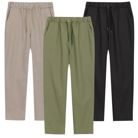 [디바옴므]여름 시원한 린넨 9부 와이드 밴딩 팬츠