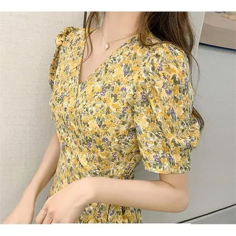 [무슈봉]키작녀 추천 랩스타일 플로랄 미니 원피스 2col (101329