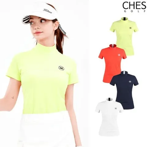 [체스] 쿨냉감 여성골프 탑브라 반팔티셔츠