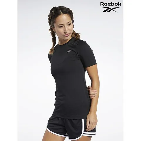 [리복]Reebok여름 여성 블랙 슬림 반팔티셔츠