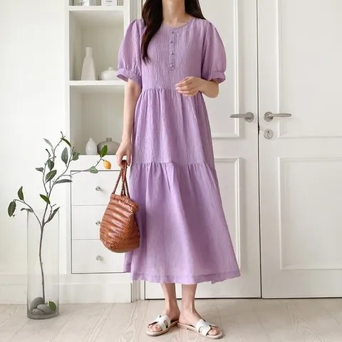 [플랩]지짐이 프릴단 롱 원피스