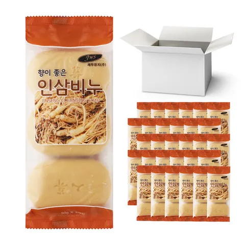 향이 좋은 인삼비누 90g 1박스 (3개입x30개) /업소용 단단한 알