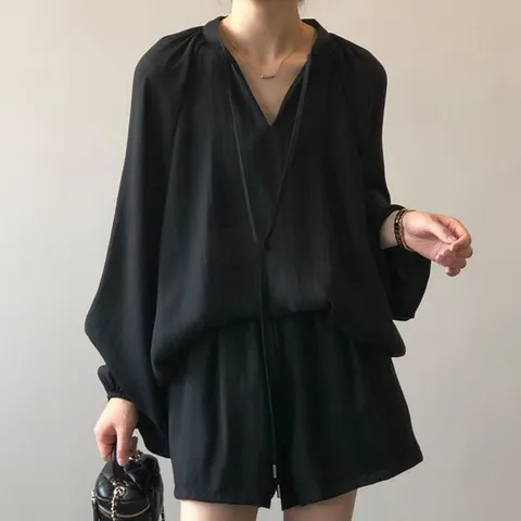 [드레스허그] 로벤 캐주얼 벌룬 슬리브 투피스 세트