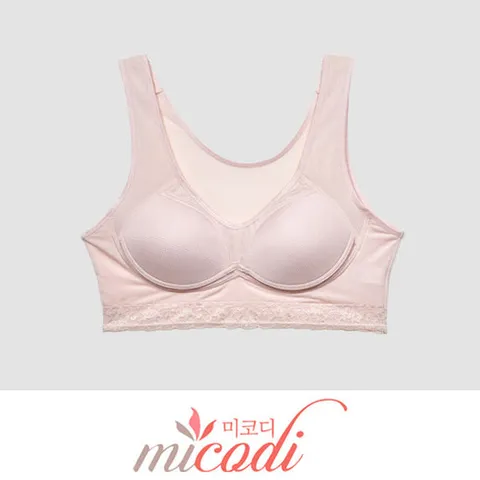 유기농 순면 청량한 풍기인견 몰드 노와이어 탑 브라