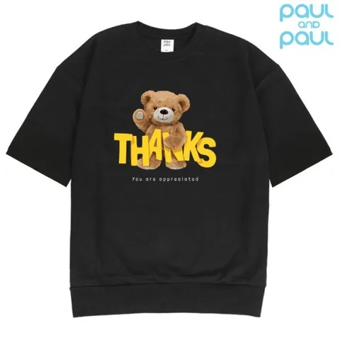 [폴앤폴][폴앤폴] 땡스베어 오버핏 반팔 맨투맨 5컬러 남여공용