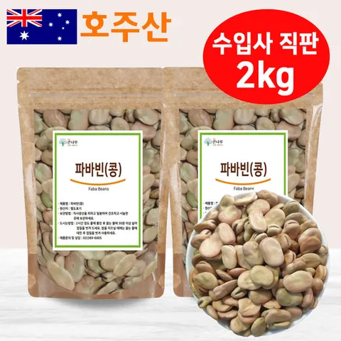 햇 호주산 파바빈 콩(대) 2kg(1kgx2팩) 파바빈 단백질