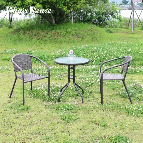 체어센스 루시 테이블 원형 600 베가 의자 2인 세트 야외 카페