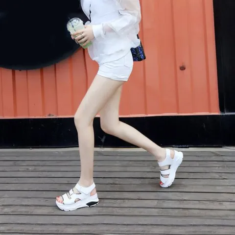 딕슈 여성 벨크로 스트랩 통굽 키높이 샌들 SDWZ123