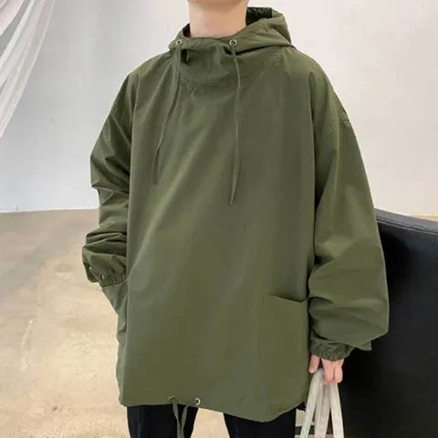 남자 후드 바람막이 아노락 무지 심플 데일리 패션