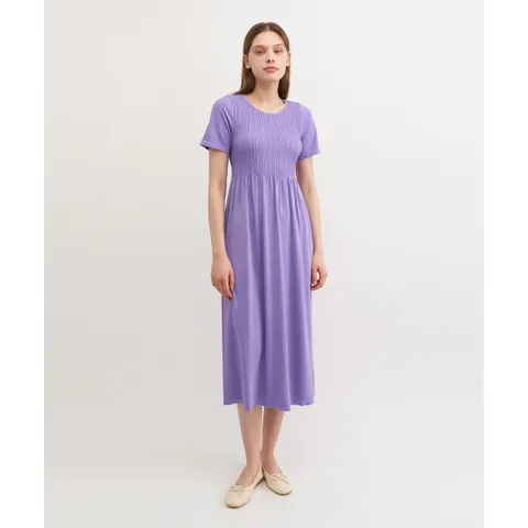 [[세컨스킨]] 모달 스마킹 하프슬리브 롱드레스 SD2300