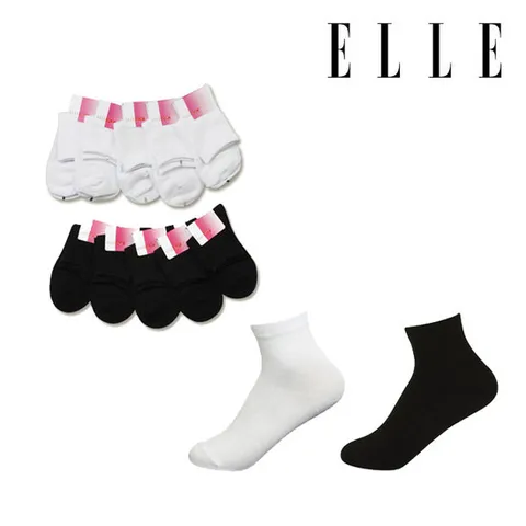 [ 롯데백화점 ][엘르(양말)]여성 무지중목 5족세트 ES20125_5
