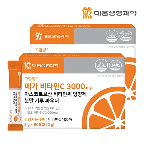 대웅생명과학 메가 비타민C 3000 mg 비타민씨 분말 2박스 (180포)