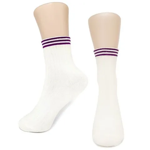 여자 두툼한 골지 라인 포인트 중목 양말 5켤레 묶음