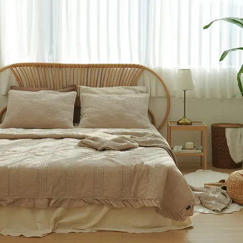 순면 워싱 프릴 간절기 여름이불 풀세트 라지킹(LK)