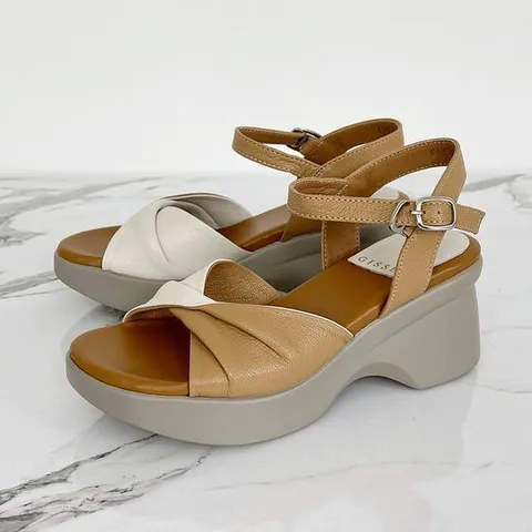 [카멜브라운]지쎄수제화  조쉬 가보시 통굽 샌들