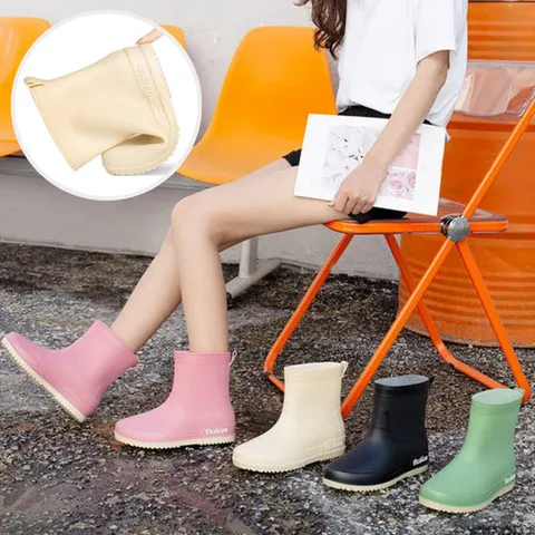 여성 숏 레인부츠 4color 여름 장마신발 짧은장화